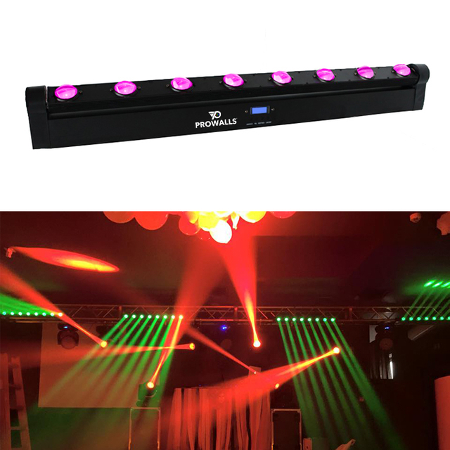 Iluminación de escenario LED con barra de haz de tira RGBW de 8x10W